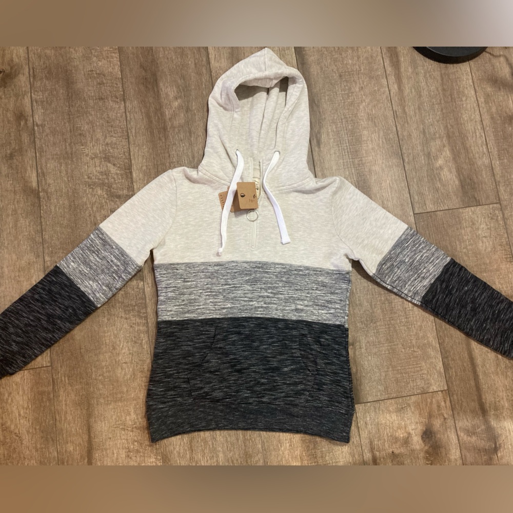 Esstive womens S 1/4 zip fitted fleece hoodie